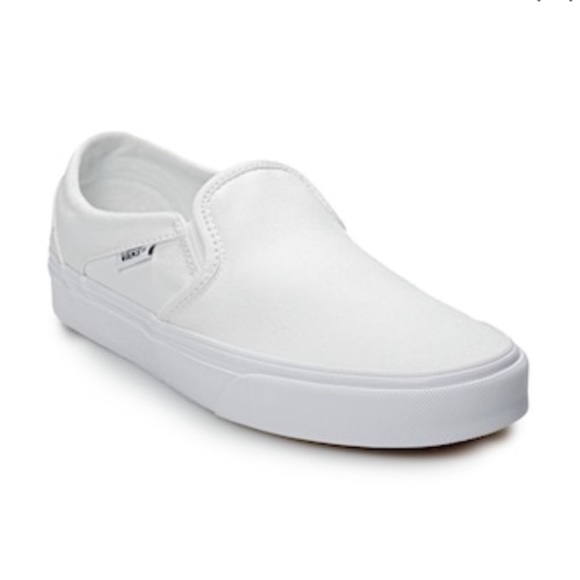 NO OFFERS NIB women’s white Vans slip on sneakers! - Picture 7 of 9